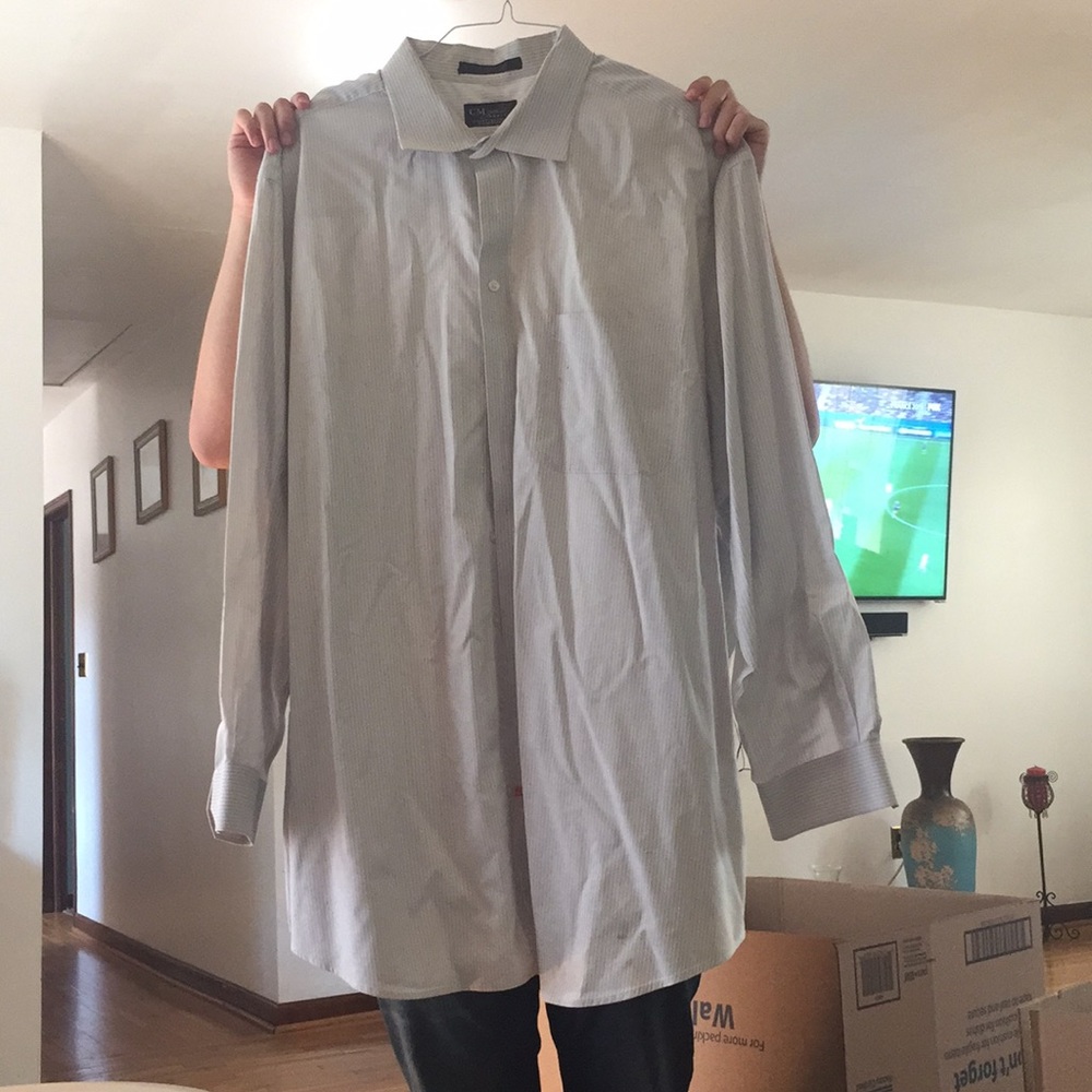 White and grey dress shirt
